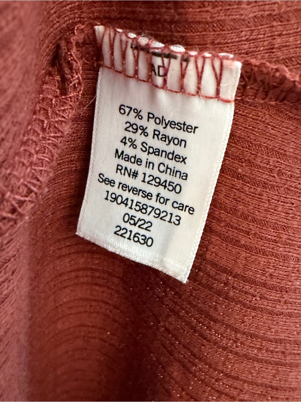 LC Lauren Conrad Ribbed Puff Sleeve Top Rust Cottagecore Romantic L - Picture 8 of 8